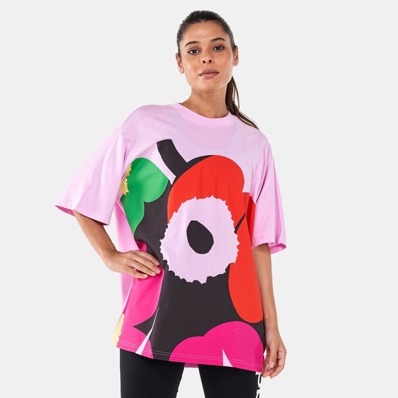 #0048 - Adidas | X Marimekko Graphic Women Sportswear T-Shirt Frost Pink - Picture 2 of 7
